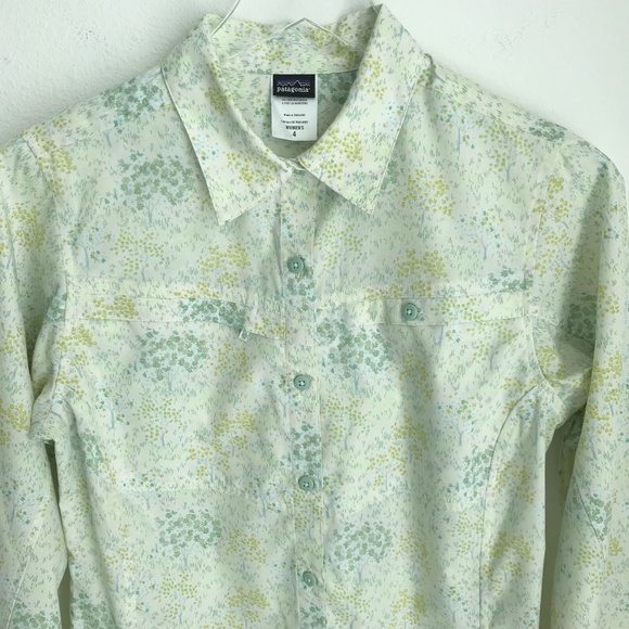 Patagonia Island Hopper Long Sleeve Button Up Shirt Size S Pockets Hiking - Picture 3 of 10